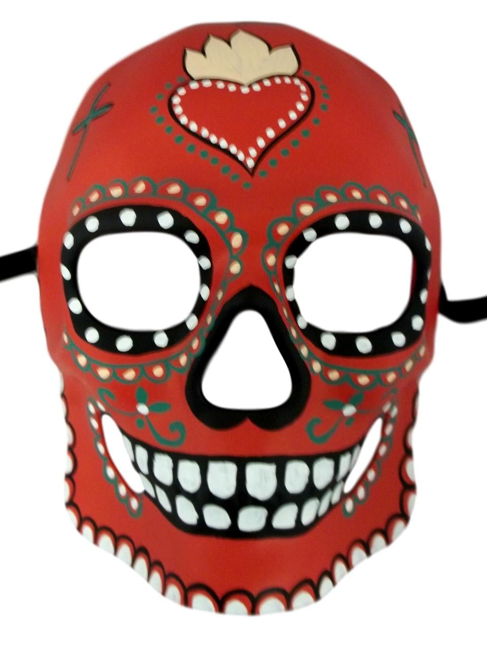 Red Day of the Dead Halloween Skull Masquerade Mask