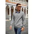 thumbnail image 3 of COOFANDY Mens Quarter Zip Pullover Quilted Sweatshirt Knit Long Sleeve Mock Neck Sweater Polo with Pocket, 3 of 6
