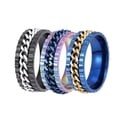 thumbnail image 4 of Titanium Stainless Steel Anxiety Ring for Women Men Fidget Spinner Ring, External Rotating Wonderful Gift, 4 of 8