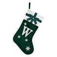 thumbnail image 2 of Lilgiuy Initial Monogram Christmas Stocking 26 Letters 18" Large Personalized Knit Xmas Family Stockings Snowflake Printed Rustic, Farmhouse, Country, Fireplace Decor Green Letters W, 2 of 5