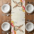 thumbnail image 6 of Bunny Easter Table Runner - 36 Inch Long, Kitchen Dining Table Runner Dresser Scarves, Eucalyptus Spring Floral Farmhouse Weeping Farmhouse Decor for Coffee Tables Wedding Party Banquet, 6 of 8