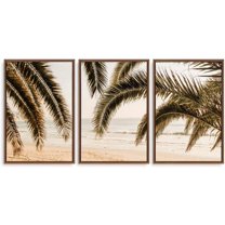 IDEA4WALL 3 Piece Canvas Wall Art Tropical Palm Trees Canvas Prints Framed Wall Art Decor