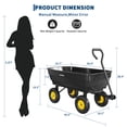 thumbnail image 4 of Garvee Poly Garden Dump Cart 600 lbs, Utility Wheelbarrow  Yard Wagon with 10" All-Terrain Wheels, Quick Release & ATV Tow Handle, Black & Yellow, 4 of 11