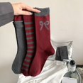 thumbnail image 2 of Fashion Cotton Socks for Women, Soft Ankle Crew socks Heart Bow Pattern Cute Novelty Red Socks 4Pairs, 2 of 9