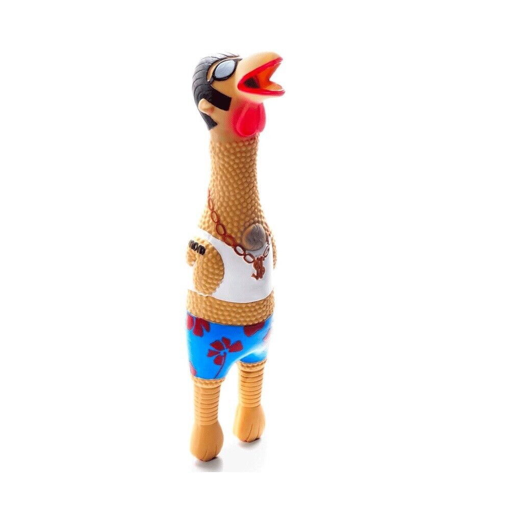 14 Inch Rubber Chicken Dog and Pet Toy Beach Henrietta or Earl Latex Squawkers (14 inch Earl)