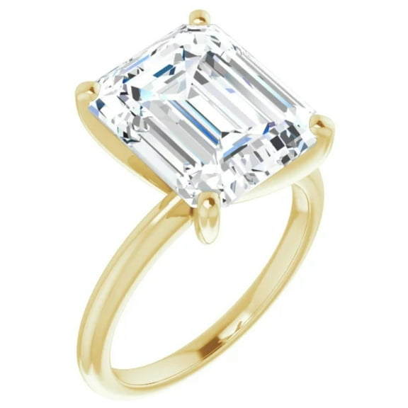 3 Carat Lab Diamond Engagement Ring 14k Yellow Gold Emerald