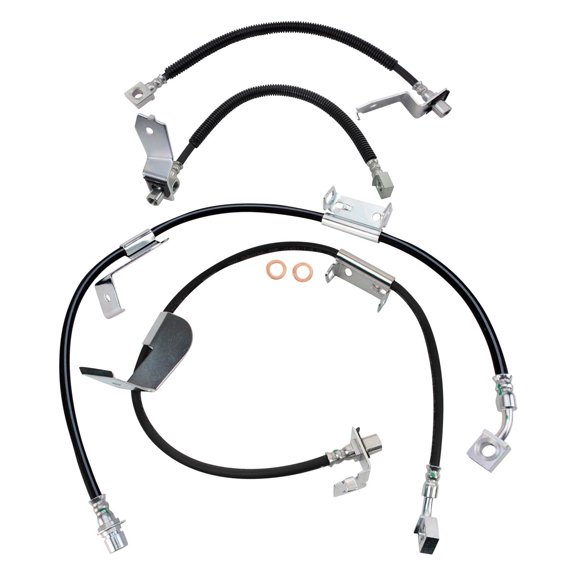 TRQ Brake Hose Set Fits 2003-2013 Chevrolet Express 3500 2003-2012 GMC Savana 3500