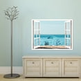 thumbnail image 3 of IDEA4WALL Wall Murals Fake White Window with Beach Chairs and Teal Sea Removable Wallpaper Peel and Stick Wall Stickers - 24x32 inches, 3 of 4