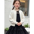 thumbnail image 5 of Afdoent Girls Cardigan Sweater Casual Open Front Knitted Sweater Basic Pullover Fall Clothes for Kids 6-8 Years, 5 of 8