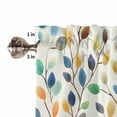 thumbnail image 5 of Living Room Curtains 72 Inches length, Colorful Leaf Window Treatment Curtain Drapes, Spring Vintage Botanical Summer Light Filtering Drapes for Bedroom Laundry Room, 52"x72", 2 Panels, 5 of 7