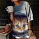 thumbnail image 5 of Blusa informal de manga corta con estampado de animales y manga corta para mujer Fridja  gope3435, 5 of 6