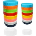 thumbnail image 1 of 16 Pack Colored Plastic Mason Jar Lids for Ball, Kerr and More,8 Regular Mouth & 8 Wide Mouth(Silicone O-Ring Gasket included),Food-Grade Plastic Storage Caps for Mason Canning, 1 of 7