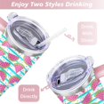 thumbnail image 5 of 40oz Cute Watermelon Pattern Stainless Steel Flip Straw Tumbler Spill Proof Travel Cup Double Wall Vacuum Insulated Coffee Mug with Top Handle, 5 of 6