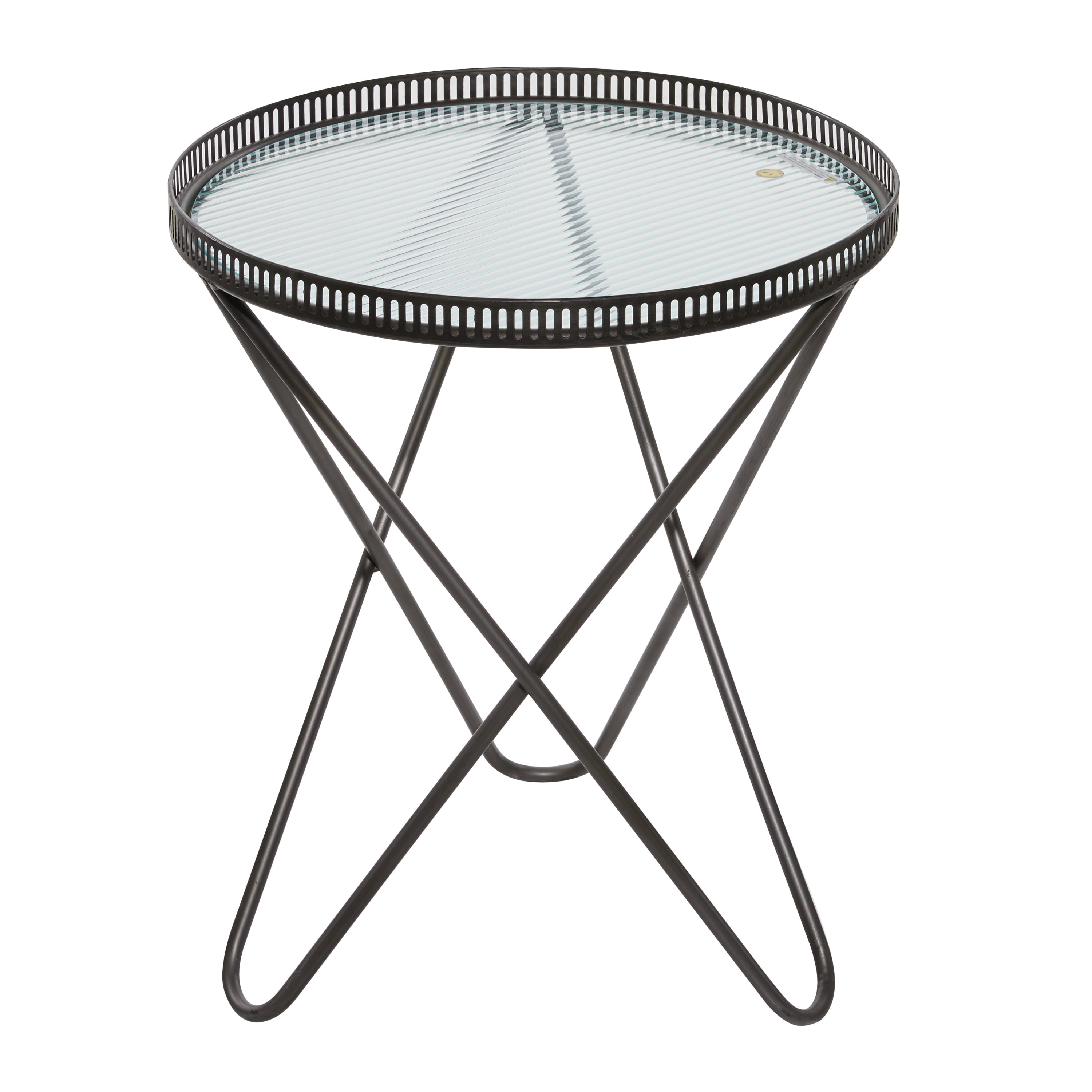 DecMode 20", 27" Grey Metal Industrial Accent Table, Set of 2