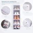 thumbnail image 2 of Apilables transparentes,Paquete de 6 cajas de almacenamiento de zapatos,organizador de zapatos apilable de Plástico rígido para armario,almacenamiento apto para zapatos de la talla 11, 2 of 15