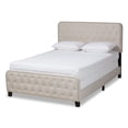 thumbnail image 2 of Baxton Studio Annalisa Modern Transitional Beige Fabric Upholstered Button-Tufted King Size Panel Bed, 2 of 10