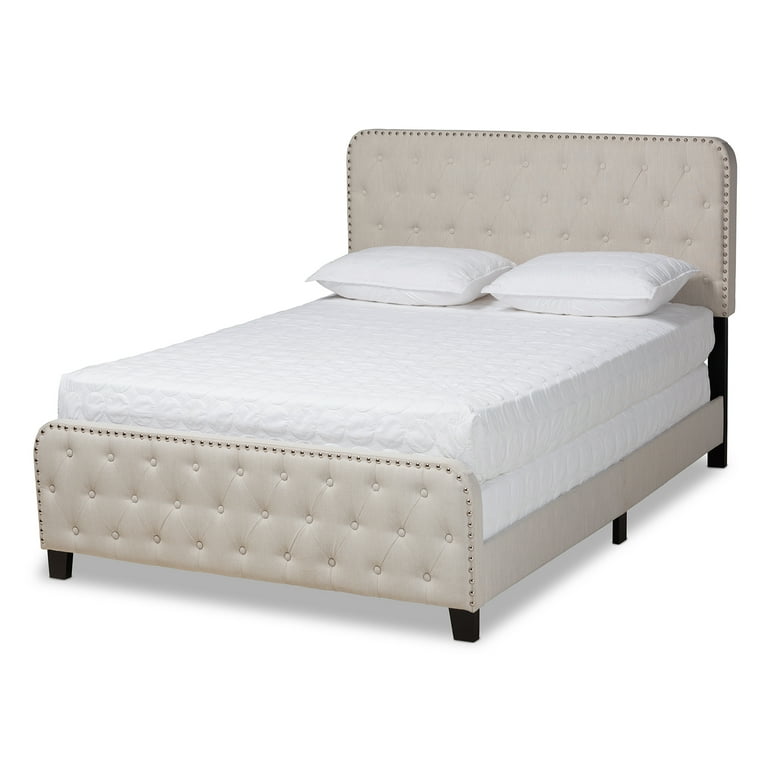 Baxton Studio Annalisa Modern Transitional Grey Fabric Upholstered Button Tufted Queen Size Panel Bed Baxton Studio Annalisa Modern Transitional Grey Fabric Upholstered Button Tufted Queen Size Panel Bed