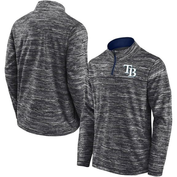 Men's Fanatics Charcoal Tampa Bay Rays Getting Faster Space-Dye Quarter-Zip Top