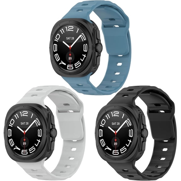 MYKOMI 3Pack Watch Band Compatible with Samsung Galaxy Watch Ultra Band Replacement Silicone Strap intended for Samsung Galaxy Watch Ultra 47mm