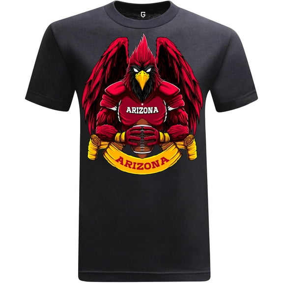 Game Garment Football Team Fan Sports Short Sleeve Crewneck Mens T-Shirts - Football Graphic Tees Men (Arizona Black XS-3XL)