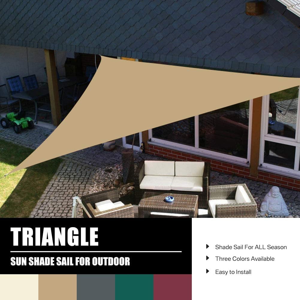 3m Triangle Outdoor Sun Shade Sail Garden Patio Awning Canopy UV Block Orange 
