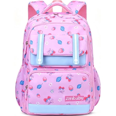 Gmdisc School Backpack for Teens Cute Girlish Middle High School Bookbag Large Capacity Lightweight Waterproof Daypack for College Students Strawberry Pink
