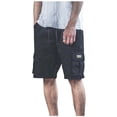 thumbnail image 3 of Thousandth Streetwear Cargo Shorts Men Vintage Elastic Waist Everyday Shorts Drawstring Casual Work Shorts Breathable Fashion Summer Shorts for Men, 3 of 8