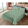 thumbnail image 4 of Ambesonne Abstract Fitted & Flat Sheet with Sham 3 Pcs Set, Swirly Stripes Surreal Art, Twin XL, Green Teal Pastel Green, 4 of 5