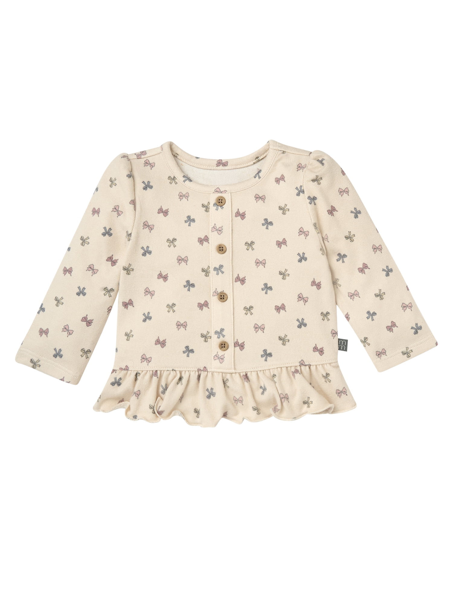 Modern Moments by Gerber Baby Girl Mock Placket Top and Pant Outfit Set, 2-Piece, Sizes 0/3 Months - 24 Months