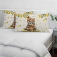 thumbnail image 3 of Lemons Cats Pillow Covers, Linen Long Throw Pillow Case, Summer Rustic Botanical Fruits Burlap Holiday Pillow Protector Decorative Cushion Cover for Living Room/Bedroom 12" x 20", 3 of 8