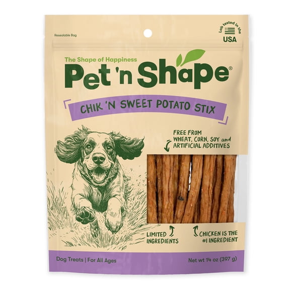 Pet 'n Shape Chik 'n Sweet Potato Stix – Made and Sourced in The USA- Natural Healthy Dog Treat, 14 Ounce