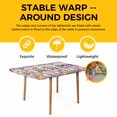 thumbnail image 4 of Spring Gnomes Table Cloths for 6 Foot Rectangle Tables, Farmhhouse Floral Botanical Blue Plaid Patio Waterproof Elastic Fitted Tablecloths, Washable Rectangular Table Cover for Camping, 4 of 8