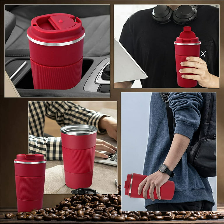  510ml Travel Mug - Insulated Coffee Cup with Filter Cup Holder  Leakproof Lid - Stainless Steel Travel Coffee Mug Portable Reusable Thermal  Mug for Hot Cold Drinks Water Coffee Tea: Home