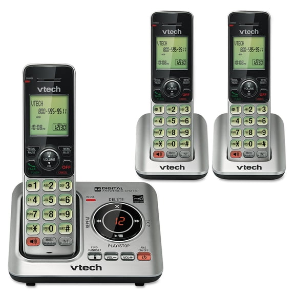 VTech 3 Handset Cordless Pone with Answering System, CS6629-3