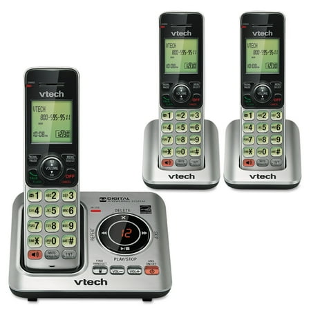 - VTech CS6629-3 Cordless Phone with Answering Machine & Caller ID/Call Waiting, 3 Handsets