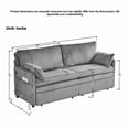 thumbnail image 5 of Modern Grey Convertible Sofa Bed, 3-in-1 Pull Out Sleeper Sofa with USB Ports & Side Pockets, Full Size Futon Couch for Small Space, Apartment, Living Room, Bedroom, Grey, 5 of 5
