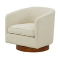 thumbnail image 4 of Comfort Pointe Muriel Beige Fabric Wood Base Swivel Accent Chair, 4 of 15