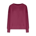 thumbnail image 5 of ClodeEU Women's Oversized Sweatshirts,Crewneck Long Sleeve Side Slit Pullover ,Casual Loose Fall Outfits Wine,Womens Plus M, 5 of 8
