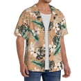 thumbnail image 2 of Sikiie Tropical Leaves Flower Men's Wrinkle Free Untucked Cuban Shirt Business Casual Button Down Shirts Short Sleeve ShirtXX-Large, 2 of 5