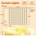 thumbnail image 4 of MOYISHI Star 600 LED Window Curtain String Light for Wedding Party Home Garden Bedroom Outdoor Indoor Wall, Warm White, 4 of 8