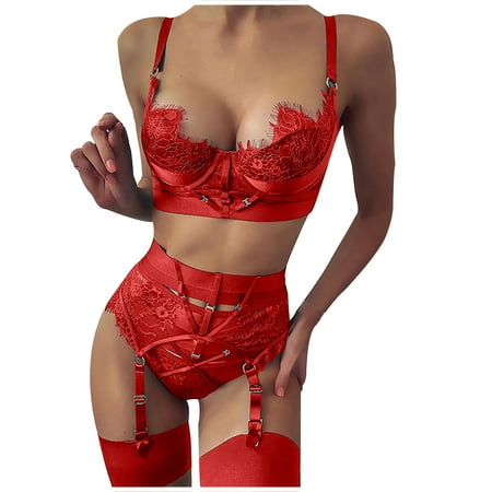 

KEJIG High Quality Ladies Sexy Lingerie Eyelashes Lace Stitching Sexy Temptation Lingerie Pajamas