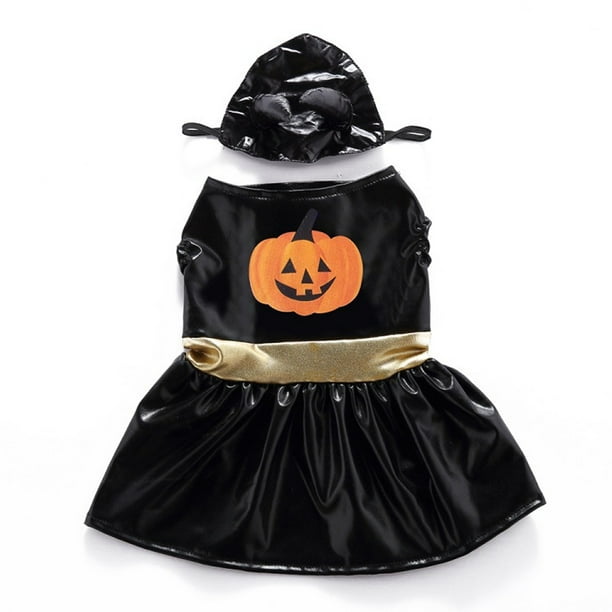 Halloween Costumes for Dogs Pretty Black Hat Dog Costume Dress Cute Pumpkin Logo Trendy Pet Apparel Levamdar CPB-SSW582-1