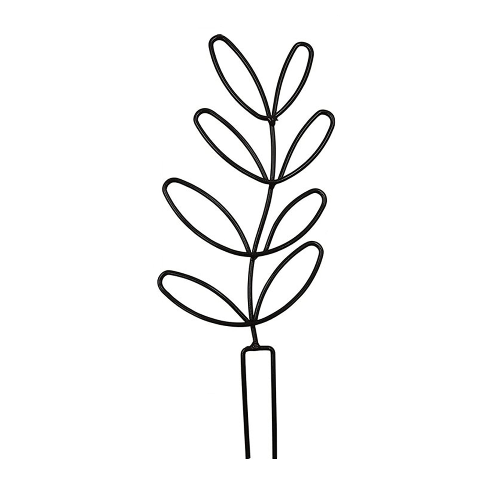XunW Flower Plant Climbing Frame Iron Bracket Stents New Black Leaf Shape Metal Indoor Trellis Durable Gardening Supplies