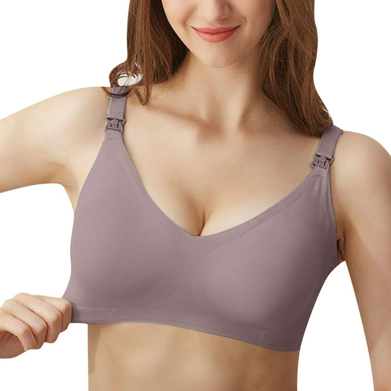 Sports Bras for Women Breastfeeding Graded Ive Comfort Maternity Pregnancy  Seamless Sleep Lette Support Bra for Women Full Coverage and Lift Gray XL 