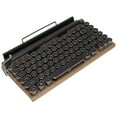 thumbnail image 1 of Teclado de máquina de escribir retro, 83 teclas Bluetooth 5.0 Brillo ajustable Estilo de máquina de escribir Teclado mecánico con cable e inalámbrico, Conexión de múltiples dispositivos Clásico 2000mA, 1 of 8