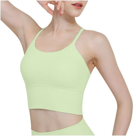 ATOYSOY Women s Seamless Tank Tops Sports Bra Everyday Bra Camisoles Push Up Underwear Breathable Clearance Comfort Bra Yoga Running Activewear Thin Lightly Wireless Green M