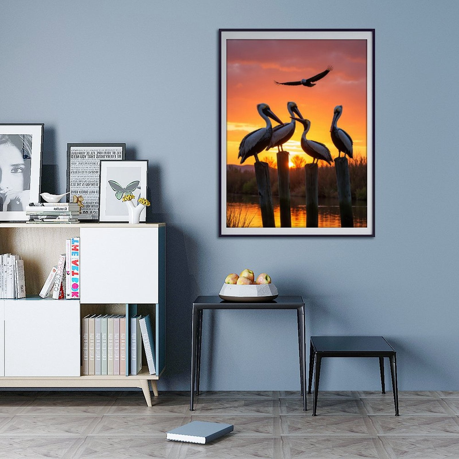 Diamond Art Kits for Adults - 5d Pelicans Sunset Reflection Birds Sky Diamond Painting for Adults, Diamond Art for Adults Beginners, Diamond Painting Kits for Adults for Home Wall Decor