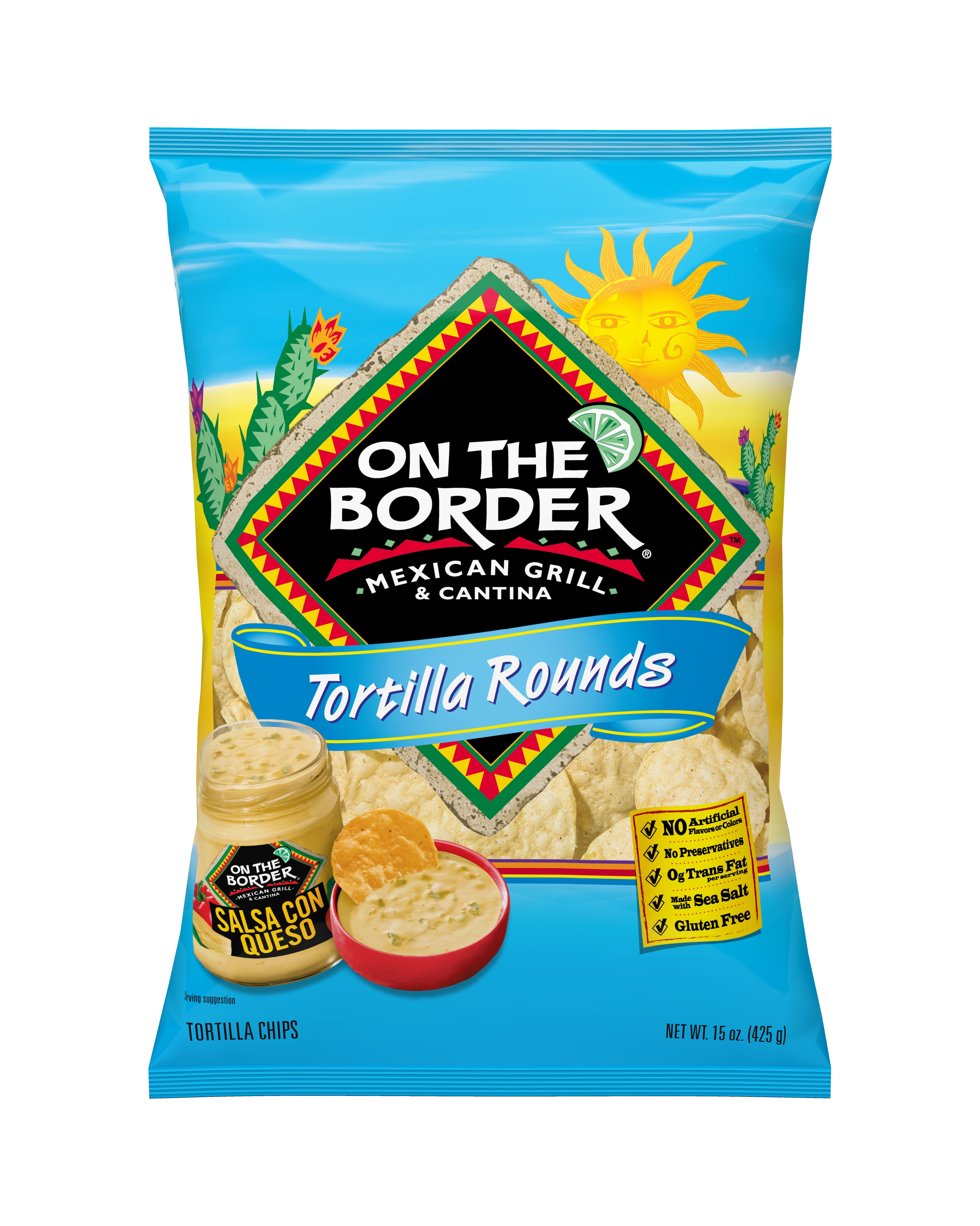 On The Border Round Tortilla Chips, 15 Oz.