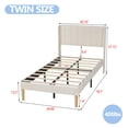 thumbnail image 3 of NNV Twin Upholstered Platform Bed with Vertical Channel Tufted Headboard,Wooden Slats Support,Beige Velvet, 3 of 6