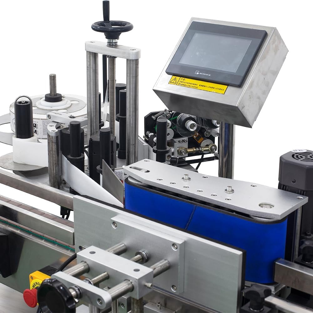 Automatic Round Bottle Labeling Machine - 110V - @80-100 pcs/min - Label Adjustable : 10-110 mm(H) / 15-300mm(L) - Label Sticker - for Bottle Can and Wine Package Equipment